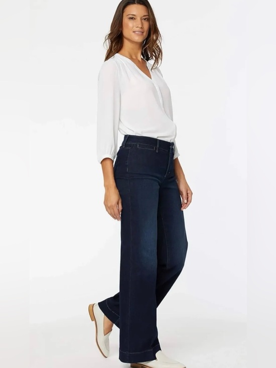 NYDJ Denim - NYDJ Teresa Trouser Jeans in Burbank Wash Dark Blue Lift Tuck Technology Denim